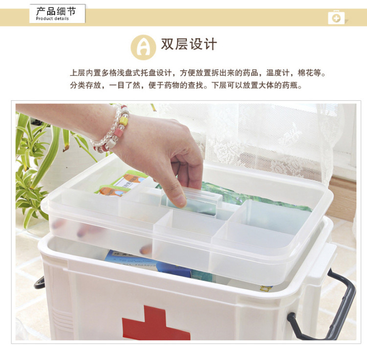  家庭大号药箱多层急救收纳保健箱子家用塑料整理箱收纳箱药箱